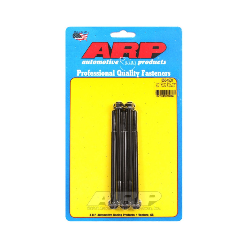 Set de șuruburi și piulițe universale ARP 1/4-20 – șuruburi hexagonale cu finisaj negru oxidat, x5 - ARP-650-4500 - 650-4500 - 3666618194417
